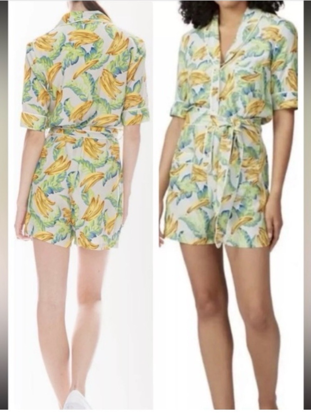 Le Superbe Beatnik Banana Print Short Romper Size 8
